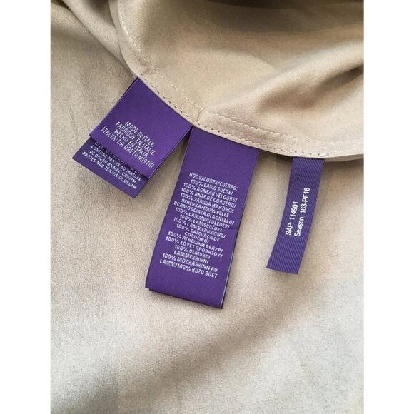 Ralph Lauren Collection Purple Label Suede Midi Skirt Buckle Beige Runway $3690 - Picture 8 of 9